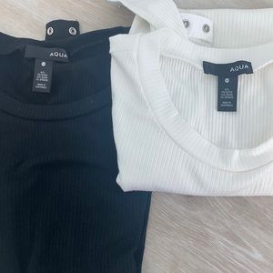 Aqua bodysuits in black and white - short sleeve
